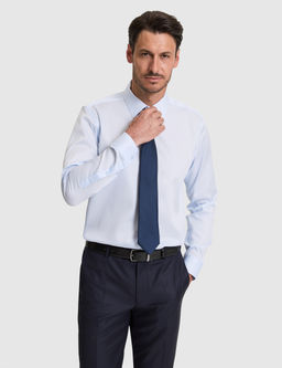 A__k Mavi Non _ron Kolay _t_lenebilir Slim Fit Uzun Kollu Basic G_mlek