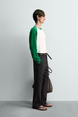 REGULAR FIT COLOUR BLOCK T-SHIRT - Zara фото 12