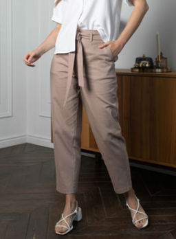 Хлопковые брюки с резинкой по поясу высокая посадка - Трика фото 10