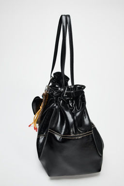 GATHERED TOTE BAG WITH CHARMS - Zara фото 5
