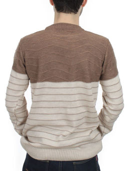 G638 BROWN/BEIGE Джемпер мужской (100% шерсть) - Фабричный китай фото 5