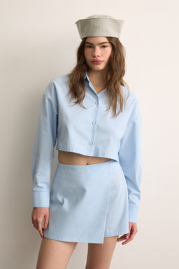 Шорты мини изо льна на запах - Mollis фото 4