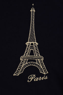 Футболка женская, с вышивкой, модель 157, трикотаж (Эйфелева башня, синий ) - Ивановотекстиль фото 4