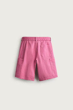 BERMUDA CARGO LAVADA RELAXED FIT / Magenta - Zara фото 8