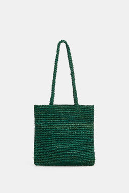 BOLSO MINI SHOPPER RAFIA / Verde - Zara фото 4