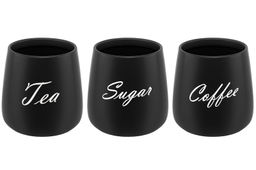 Набор 3 банок д/хранения 850 мл 12*12*13 см Tea, Coffe, Sugar с бамбук. крышк.черный матовый - Elan gallery фото 6