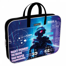 АКЦИЯ Цена за 1 шт. Папка текстильная на молнии ErichKrause с ручками Cyber Game, A4+