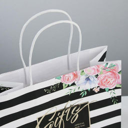 Пакет подарочный крафтовый Gifts, 25 22 12 см - Дарите счастье фото 3