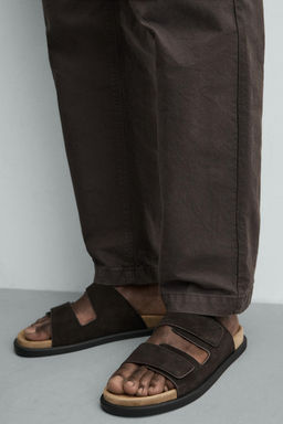 SANDALIA PIEL DOBLE TIRA / Chocolate - Zara фото 3