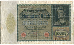 Банкнота 10000 марок 1922 года Германия