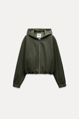 TEXTURED BOMBER JACKET WITH HOOD - Zara фото 9