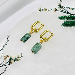 Серьги из камня Серафинит