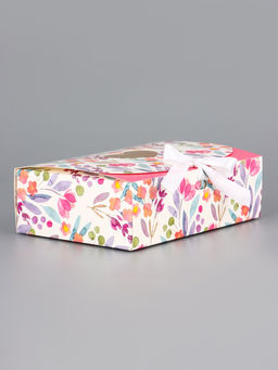 Цена за 5 шт. Подарочная коробка сборная с окном Розовые цветы, 16.5?11, 5?5 см