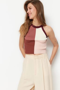 Murdum Crop Renk Bloklu Bluz TWOSS22BZ0402