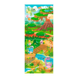 VAL DN-A614-OC Коврик дет гимнастич Полоса препятствий, 60*144 см, 4 блока, цвет голуб., ДИНОЗАВРИКИ, шт