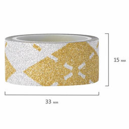 Клейкие ленты полимерные для декора с блестками «Узоры», 15 мм × 3 м (набор 7 шт.)