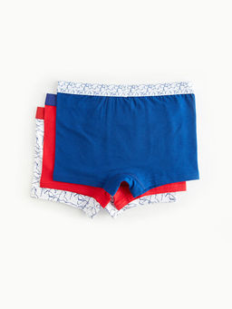 Bask?l? Pamuklu Erkek ?ocuk Boxer 3l? - Waikiki фото 2