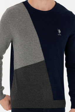 Свитер U.S. Polo Assn мужской серый меланжевый хлопок фото 20
