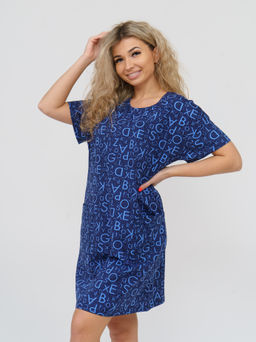 891 Футболка- Туника "Темно-синий"