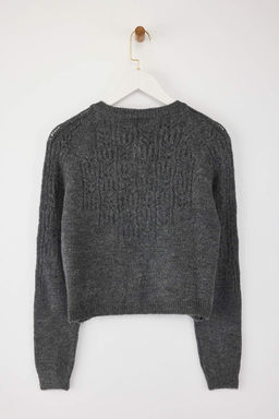 TRENDYOLMILLA Pembe Yumusak Dokulu Ajurlu/Delikli Triko H?rka TWOAW21HI0020 фото 15