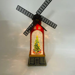 Новогодний декор Мельница стекло - Елка 28 см (арт. WDL-23023B) - Ип лебедев о.ю фото 2