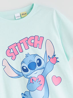 Stitch Bask?l? K?z ?ocuk Gecelik