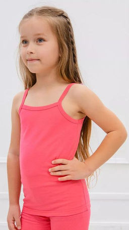 Майка д/д на бретелях х/б, цвет св. Коралл, кулирка 100%