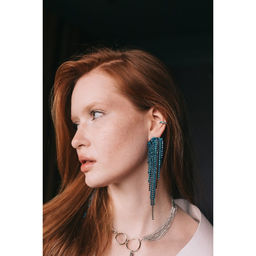 Серьги Каффы манжеты, набор 5 шт, цветные в серебре - Queen fair фото 6