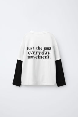 DOUBLE-SLEEVE SLOGAN T-SHIRT - Zara фото 2