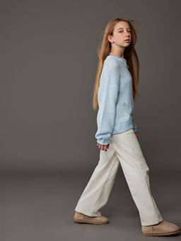 Wideleg Kadife K?z ?ocuk Pantolon