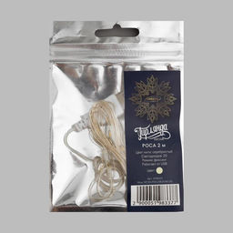 Цена за 2 шт. Гирлянда «Нить» 2 м роса, IP20, серебристая нить, 20 LED, свечение тёплое белое, USB