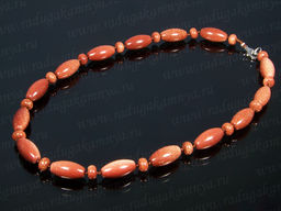 Колье на увеличение из самоцветов цилиндр гр.16*13мм, 50см