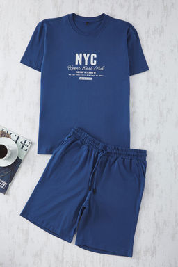 TRENDYOL MAN Siyah Bask?l? Regular Fit Orme Sortlu Pijama Tak?m? TMNSS25PT00013 - Trendyolmilla фото 2