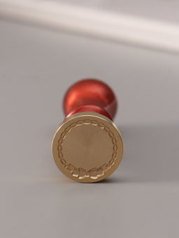 Печать для сургуча с пластиковой ручкой «Рамка круглая плетёнка с бантиком», 6.3×2.5×2.5 см