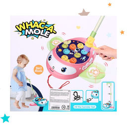 Каталка на палке «Световой самолётик», световые и звуковые эффекты, цвета МИКС