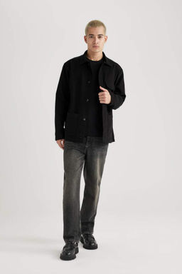 Хлопковая рубашка с длинными рукавами Relax Fit - Defacto фото 5