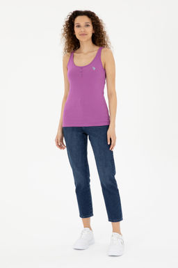 Женская фиолетовая базовая футболка - U.s. polo assn фото 4