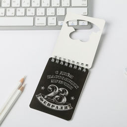 Подарочный набор, блокнот А7, 32 листа и ручка пластик «23 Февраля»