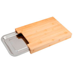 Доска разделочная, Foresta di bambu, из бамбука с поддоном из нерж стали, р-р: 34*23,5*4 см 986077