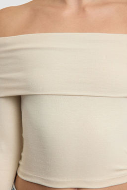 Tas Carmen Yaka Crop/K?sa Esnek Orme Bluz TWOAW25BZ00008