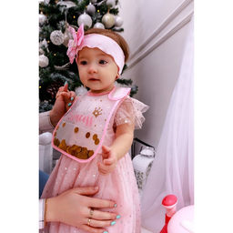 Нагрудник для кормления M&B «Little» непромокаемый на липучке, внутри с конфетти, виды МИКС