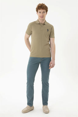 Мужская базовая футболка цвета хаки - U.s. polo assn фото 4