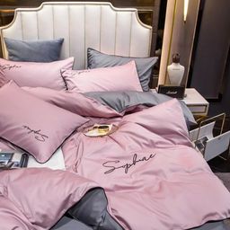 КПБ Mency однотонный с вышивкой MENO017 Евро