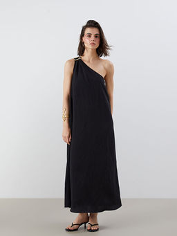 Tek Omuz Modal Kar???ml? Elbise