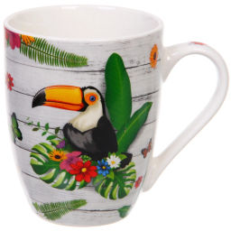 Цена за 2 шт. Кружка керамическая 350мл "Экзотические птицы"
