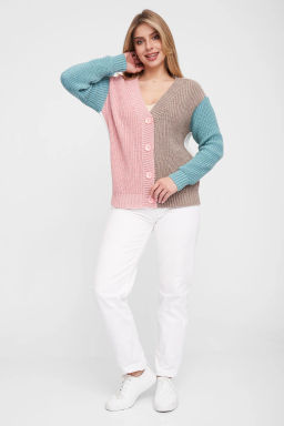 ЗЛАТА Жакет В 1554/мятно-розовый микс