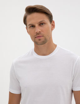 Beyaz Slim Fit Basic Ti__rt - Pierre cardin фото 2