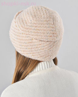 Отворот мохер мульти квадрат термо Шапка флис (56-58)