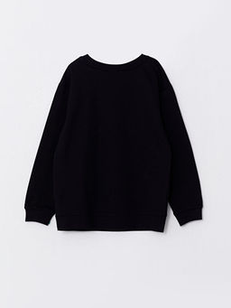 Bisiklet Yaka Bask?l? Uzun Kollu Erkek ?ocuk Sweatshirt - Waikiki фото 2