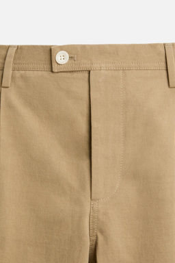 COTTON/LINEN PLEATED TROUSERS - Zara фото 8
